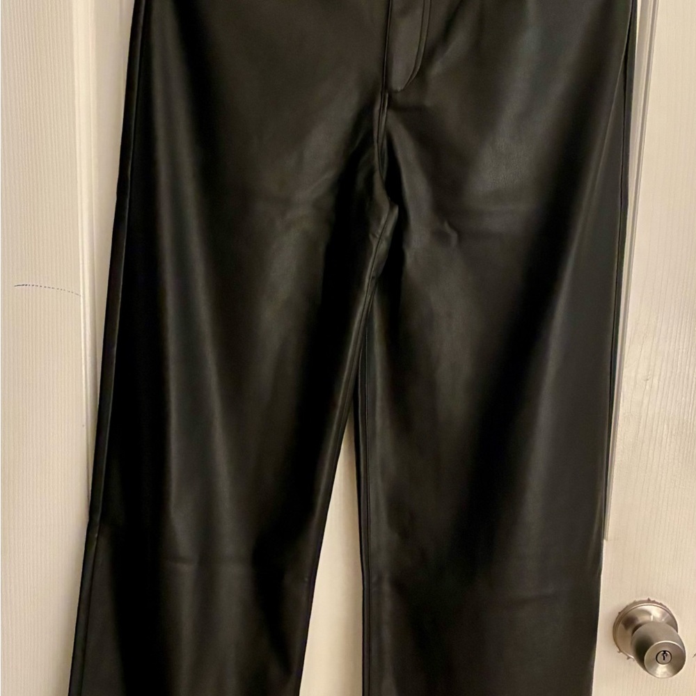 Joe’s Black Faux Leather wide leg Pants